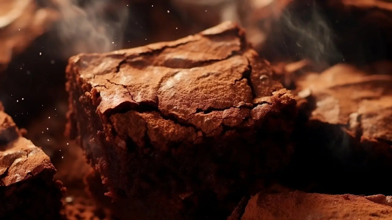 A close up of some brownies on top of a table